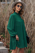 Long Sleeve Ruffled Mock Neck Tiered Mini Dress