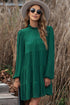 Long Sleeve Ruffled Mock Neck Tiered Mini Dress
