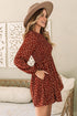 Long Sleeve Smocked Bodice Floral Mini Dress
