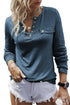 Long Sleeve Snap Button Henley Top