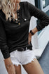 Long Sleeve Snap Button Henley Top