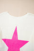 Long Sleeve Star Graphic Stripe Detail Pullover Sweater