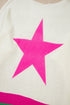Long Sleeve Star Graphic Stripe Detail Pullover Sweater