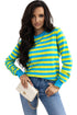 Long Sleeve Striped Crew Neck Knit Sweater