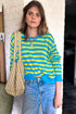 Long Sleeve Striped Crew Neck Knit Sweater