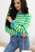 Long Sleeve Striped Crew Neck Knit Sweater