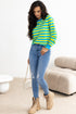 Long Sleeve Striped Crew Neck Knit Sweater