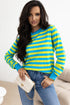 Long Sleeve Striped Crew Neck Knit Sweater