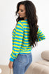 Long Sleeve Striped Crew Neck Knit Sweater