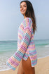 Long Sleeve Striped Open Knit Boho Crochet Top