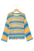 Long Sleeve Striped Open Knit Boho Crochet Top