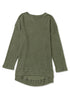 Long Sleeve Textured Waffle Knit Tunic Top