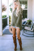 Long Sleeve Textured Waffle Knit Tunic Top