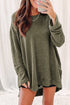 Long Sleeve Textured Waffle Knit Tunic Top