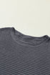Long Sleeve Textured Waffle Knit Tunic Top