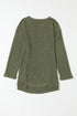 Long Sleeve Textured Waffle Knit Tunic Top