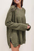 Long Sleeve Textured Waffle Knit Tunic Top
