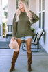 Long Sleeve Textured Waffle Knit Tunic Top