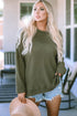 Long Sleeve Textured Waffle Knit Tunic Top