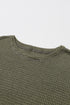 Long Sleeve Textured Waffle Knit Tunic Top
