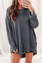 Long Sleeve Textured Waffle Knit Tunic Top