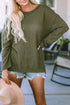 Long Sleeve Textured Waffle Knit Tunic Top
