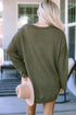 Long Sleeve Textured Waffle Knit Tunic Top
