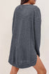 Long Sleeve Textured Waffle Knit Tunic Top