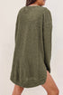 Long Sleeve Textured Waffle Knit Tunic Top