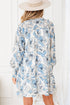 Long Sleeve Tie Neck Flowy Mini Floral Dress