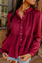 Long Sleeve Tiered Corduroy Button Down Shirt