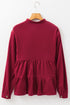 Long Sleeve Tiered Corduroy Button Down Shirt