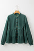 Long Sleeve Tiered Corduroy Button Down Shirt