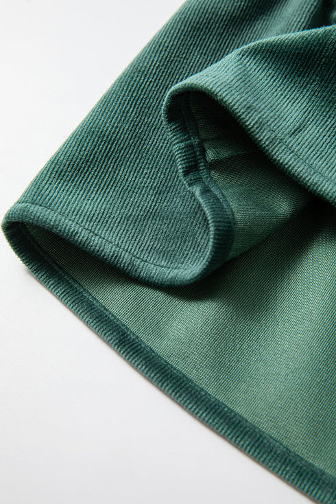Long Sleeve Tiered Corduroy Button Down Shirt