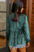 Long Sleeve Tiered Corduroy Button Down Shirt