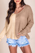 Long Sleeve V-Neck Colorblock Sweater