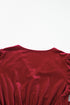 Long Sleeve Velvet Button Front Tiered Midi Dress
