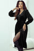 Long Sleeve Velvet Button Front Tiered Midi Dress