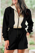 Long Sleeve Zipped Front Contrast Panel Casual Romper