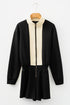 Long Sleeve Zipped Front Contrast Panel Casual Romper