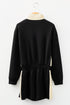 Long Sleeve Zipped Front Contrast Panel Casual Romper