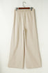 Loop Drawstring Elastic Waistband Relaxed Wide Leg Pants