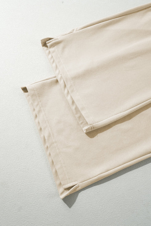 Loop Drawstring Elastic Waistband Relaxed Wide Leg Pants