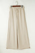 Loop Drawstring Elastic Waistband Relaxed Wide Leg Pants