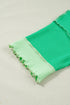 Loose Corded Ribbed Twist Front Uneven Hem T Shirt