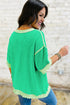 Loose Corded Ribbed Twist Front Uneven Hem T Shirt
