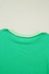 Loose Corded Ribbed Twist Front Uneven Hem T Shirt
