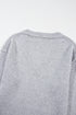 Loose Eyelet V Neck Drop Shoulder Sweater