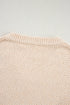 Loose Eyelet V Neck Drop Shoulder Sweater