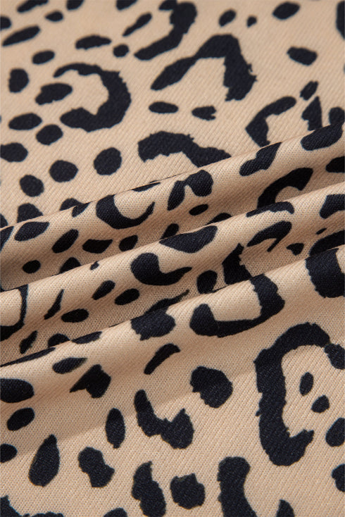 Loose Fit Batwing Sleeve Leopard Print Top